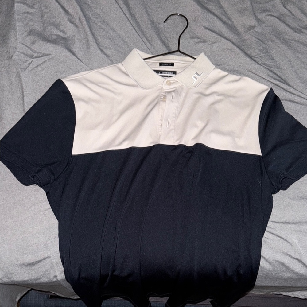 J.Lindeberg Two-Tone Black and White Polo Shirt